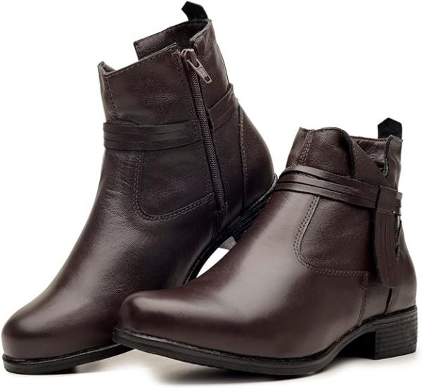 Bota Feminina Cano Curto em Couro Legítimo