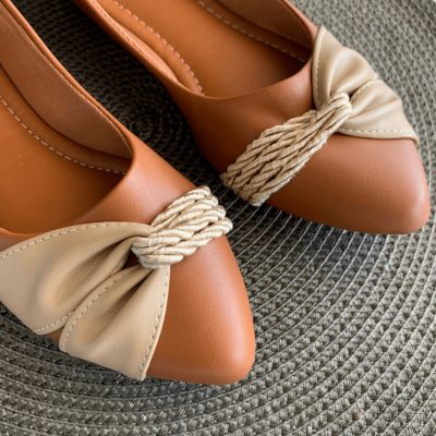 Sapatilha Feminina Confortável Bico Fino Sapatilha Terracota