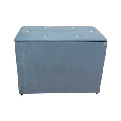 Bau Puff suede decorativa almofadada porta objetos closet.