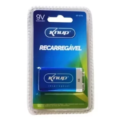 Bateria 9v Recarregável 450 mAh KNUP
