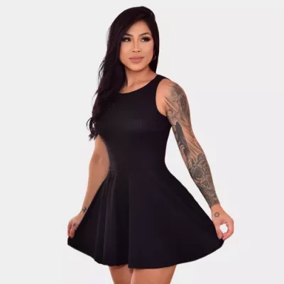 Vestido Godê Rodado Alcinha Feminino Plissado Premium