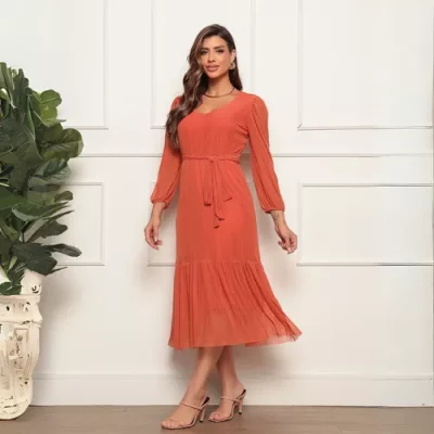 Vestido Evangélico Bonito Midi Elegante