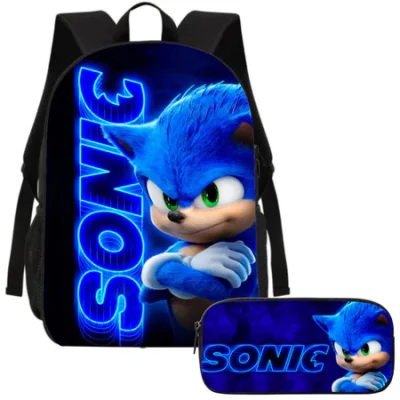 Kit Mochila Com Lancheira E Estojo Escolar Volta as Aulas Jogo Ouriço Desenho