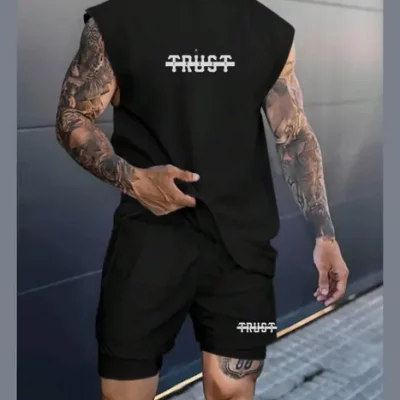 Conjunto Regata Masculina Bermuda Tactel Academia Paris Camisão Algodão
