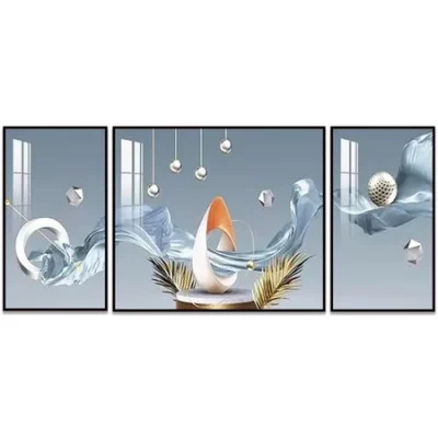 Kit Quadros Decorativos Pintura Minimalista Abstrata Para Sala Quarto Luxo
