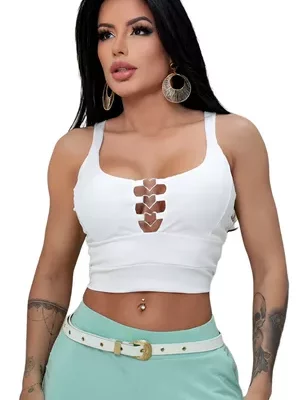 Blusa Cropped Feminino Ribana Canelada Premium