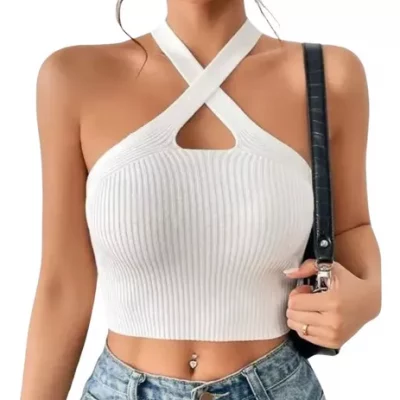 Blusa Cropped Modal Feminina Vitrine Collection Sem Manga