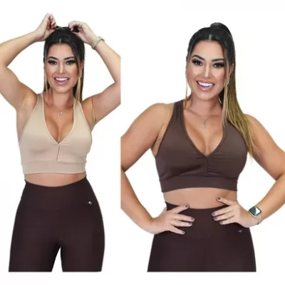 Kit 2 Top Nadador Academia Fitness ,liso C/bojo Para Malhar