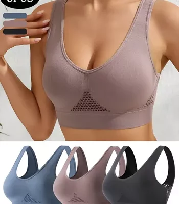 Kit 3 Tops Com Bojo Esportivo Fitness Academia Yoga Ciclismo
