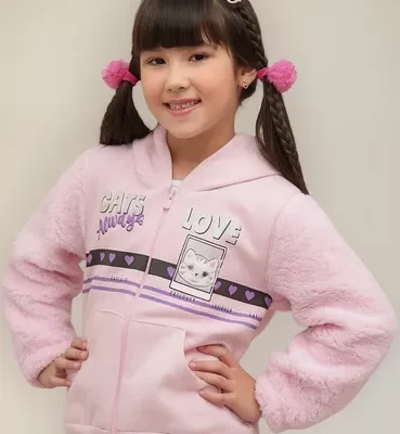 Blusa De Frio Infantil Moletinho Menina Ziper Capuz Estilosa