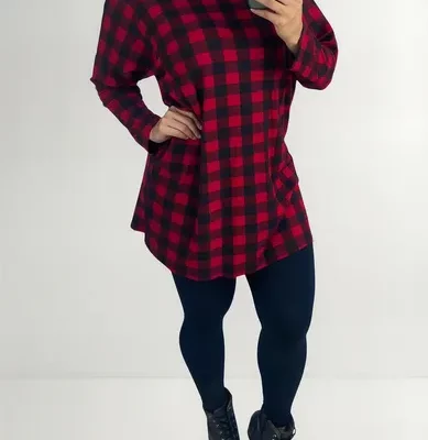 Vestido Camisão Xadrez Blusão Vest Leg Mini Veste Elegante