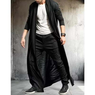 Cardigan Sobretudo Longo Casaco Masculino Sobretudo