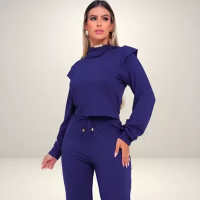 Conjunto Moletinho Básico Confortável Inverno Frio Feminino