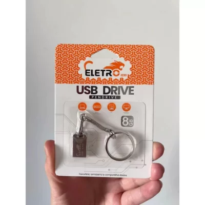 Mini Pendrive Eletro Original – Chaveiro Metálico USB 2.0 (4GB a 128GB)