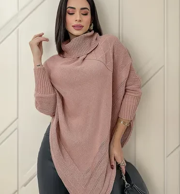 Blusa Tricot Feminina Poncho Kimono Manga Longa Inverno