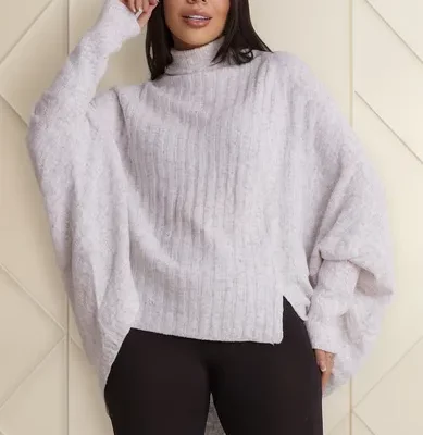 Blusa Tricot Mousse Feminino Poncho Moda Outono Inverno