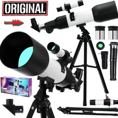Telescópio Astronômico Refrator Longo Alcance Zoom Terrestre Lunar Azimutal Barlow