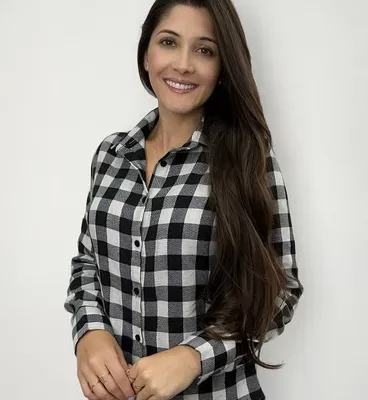Camisa Feminina Xadrez Manga Longa De Flanela