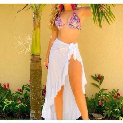 Saida de Praia Feminina Babados Barata Verão Canga