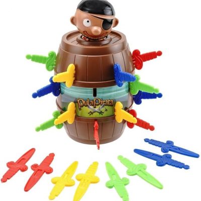Pula Pirata Barril Grande Infantil Jogo de Mesa Brinquedo Pirata