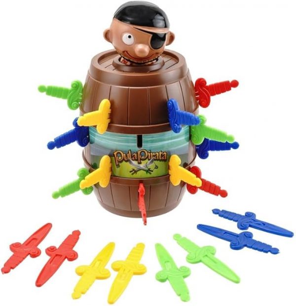 Pula Pirata Barril Grande Infantil Jogo de Mesa Brinquedo Pirata