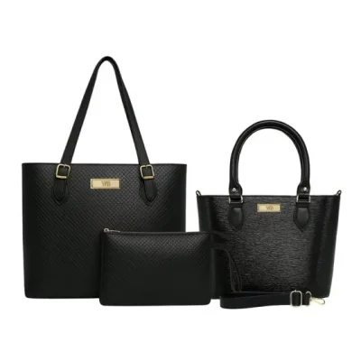 Kit Bolsas Grande + Bau + Carteira Feminina