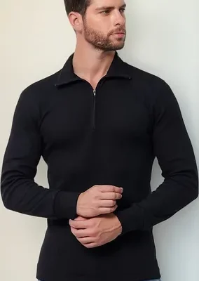 Camiseta Suéter Cacharrel Manga Longa Zíper