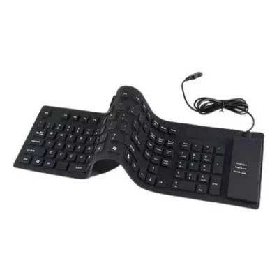 Teclado Flexível De Silicone Usb Dobrável Notebook Pc Tablet