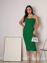Vestido Midi Tricot Modal sem alça