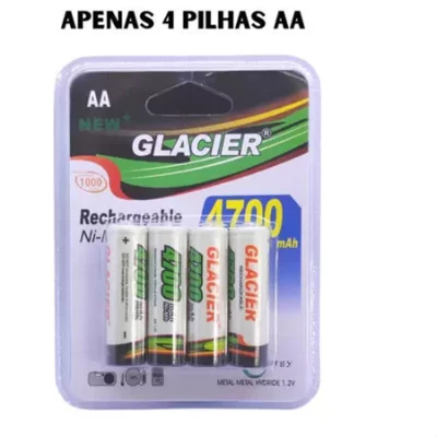 KIT 4 Pilha AAA Recarregavel 2700mAh