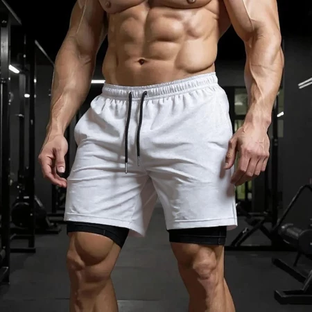 Kit 3 Shorts SlideFit Para Academia Bermuda 2 em 1 Duplo Com Bolso