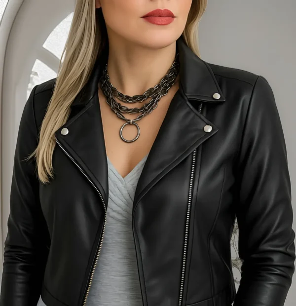 Jaqueta Feminina Semi Couro Modela Corpo Courino Sofisticada