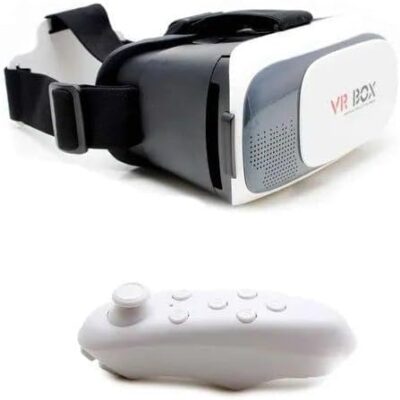 Óculos VR BOX 3D Realidade Virtual com Controle Bluetooth – Compatível com Android e iOS, Lentes HD Ajustáveis