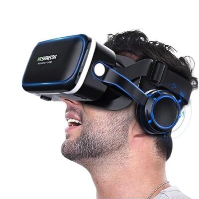 Óculos Vr Realidade Virtual 3D Com Fone De Ouvido.