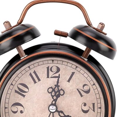Relógio despertador vintage de mesa, 16 cm, estilo clássico, Visor Analógico