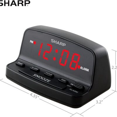 Sharp Despertador digital com controles de estilo de teclado