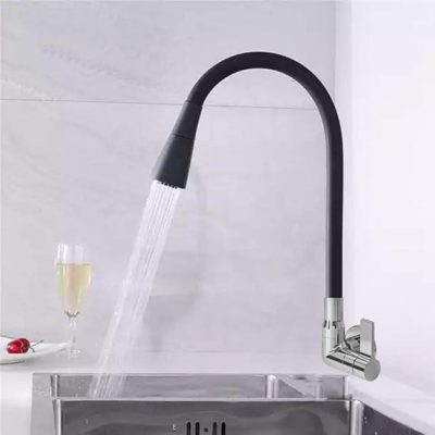 Torneira Cozinha Parede Gourmet Flexível 1/4 De Volta Com Chuveirinho