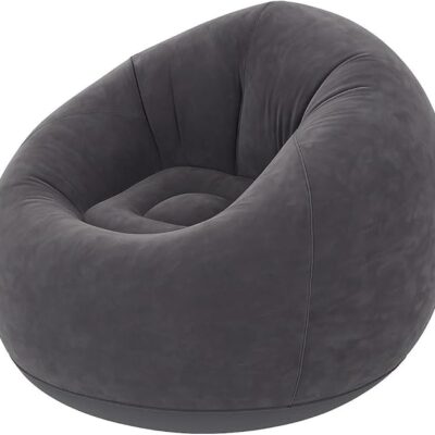 Sofá Poltrona Puff Inflável Deluxe Aveludado Gigante - Impermeável