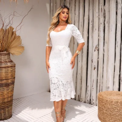 Vestidos Evangelicos De Renda Com Bojo Tubinho