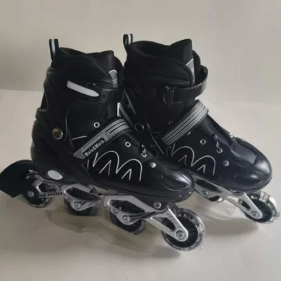 Patins Roller Inline Ajustável Com Luz De Led Com Kit Proteção