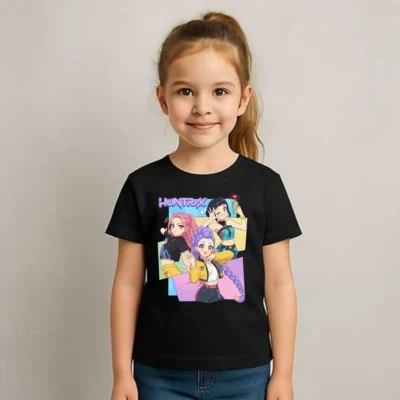 Blusa Camiseta Infantil Huntrix Dorama Kpop Demon Unissex