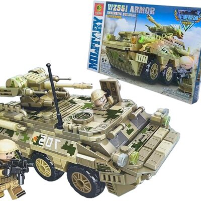 Conjunto de Blocos de Montar 474 Peças - Artilharia