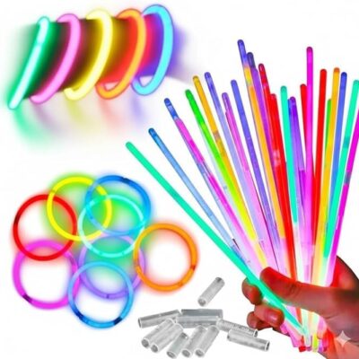 Kit 100 Unidades Pulseiras Neon 7 Cores