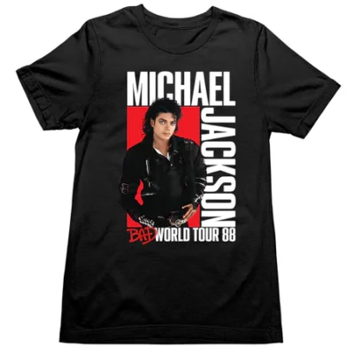 Camisa Michael Jackson Bad World Tour 1988
