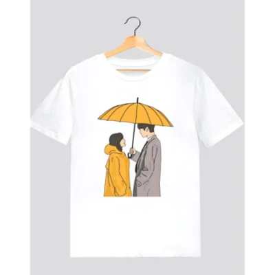 Camisa T-shirt Linda Casal Dorama Guarda Chuva Romantico