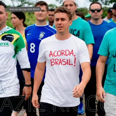 Camiseta Unissex Basica Nicolas Ferreira Acorda Brasil T-shirt 100% Algodão