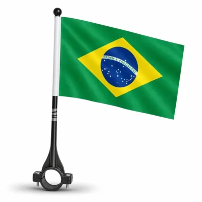 Bandeira do Brasil Para Moto Com Suporte de Guidão Universal