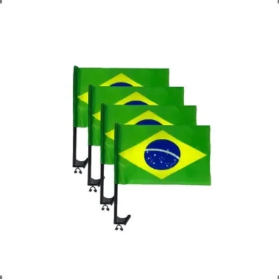 Kit Bandeira Do Brasil Para Janela Carro 4 Un Pronta