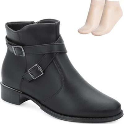 Bota Cano Curto Com Fivelas Beira Rio Preto, BR, Adulto, Numérico