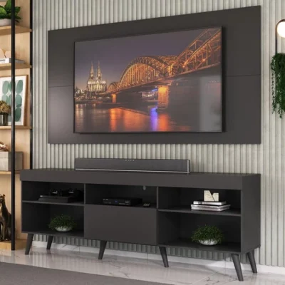Rack com Painel TV 50" 55" 60" 65" Retrô Flórida Up Multimóveis